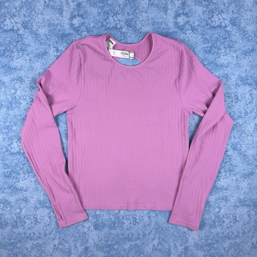 Victoria Secret Soft Seamless Cable Long Sleeve Top Moonstone Medium Pink